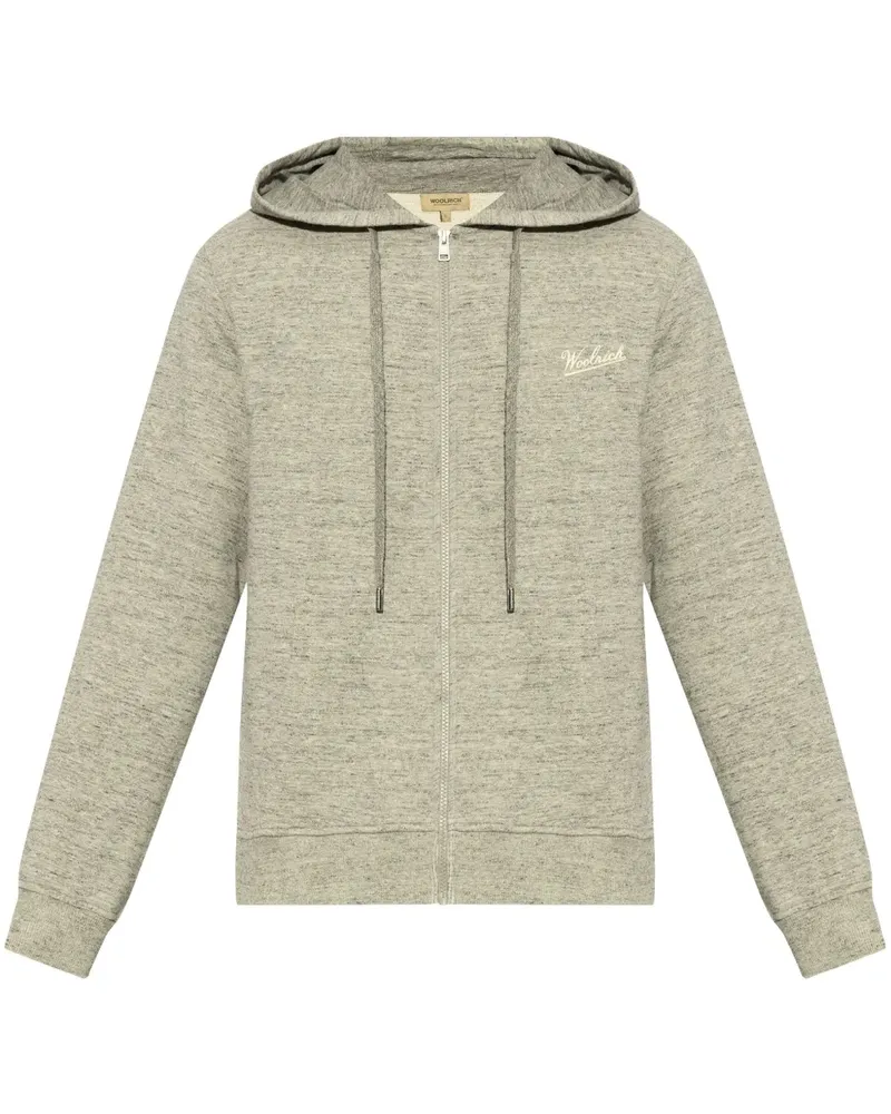 Woolrich Hoodie mit Logo-Print - Grau Grau