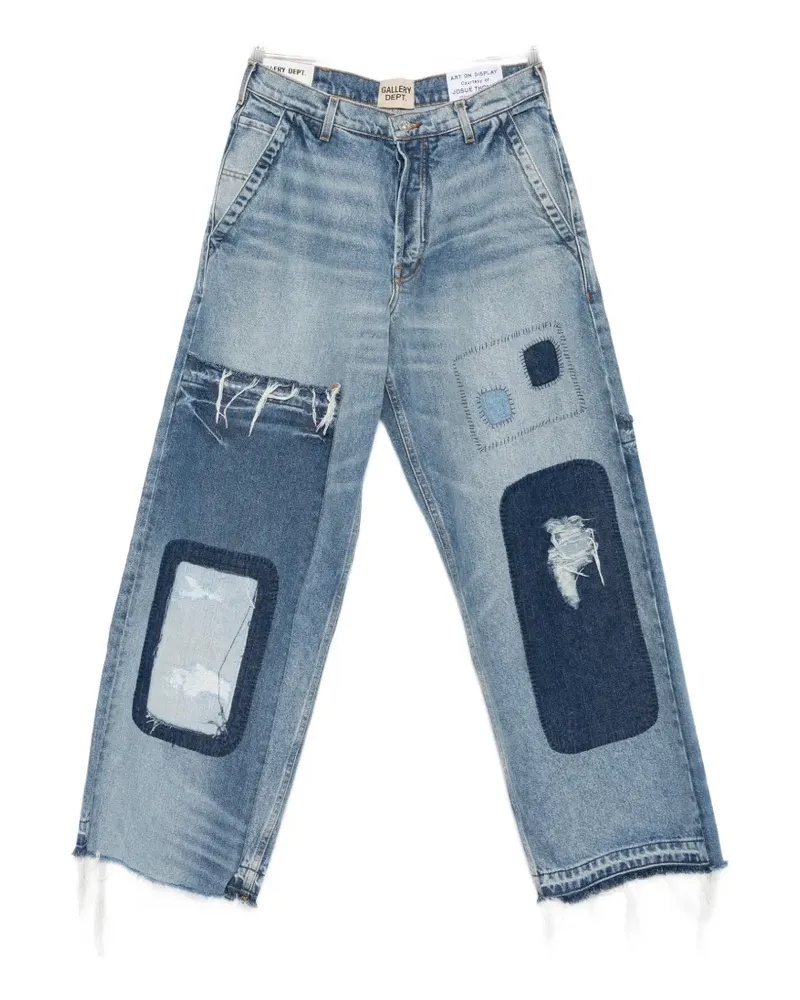 GALLERY DEPT. patchwork distressed jeans - Blau Blau