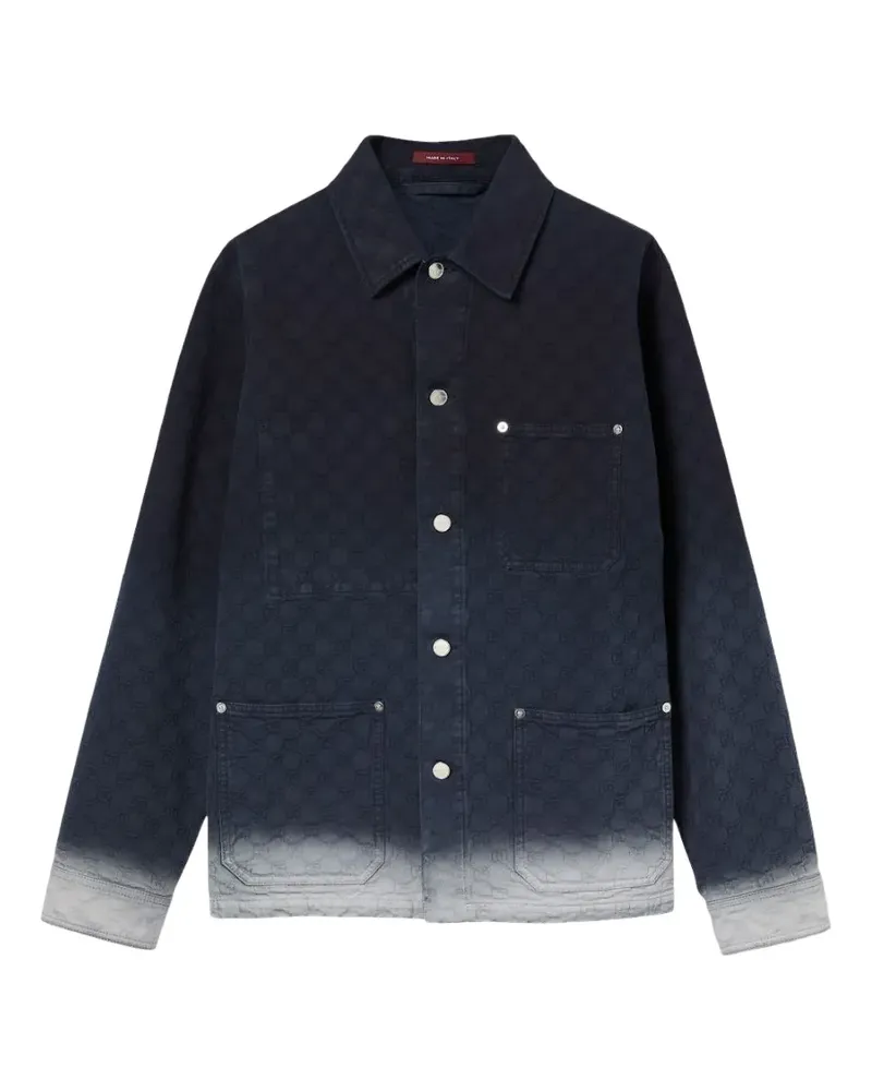 Gucci Dip-Dye-Jacke mit GG - Blau Blau