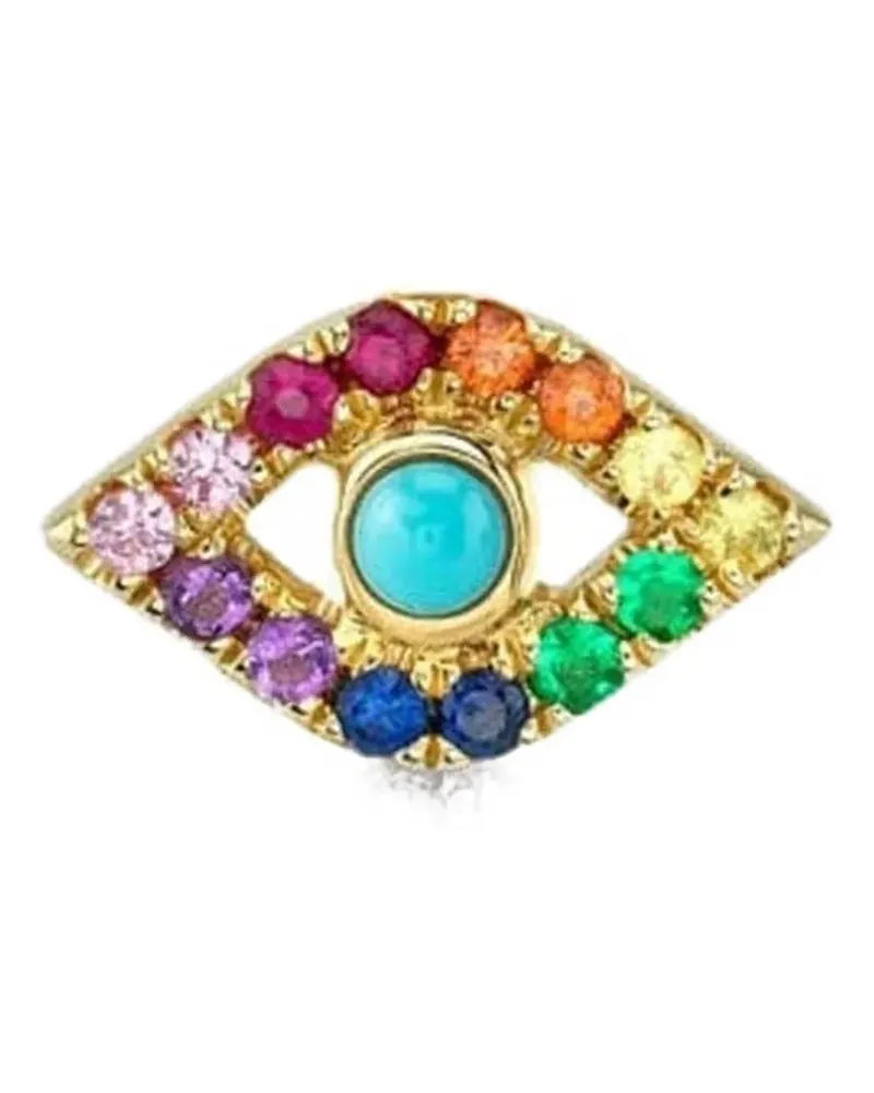 Sydney Evan 14kt Evil Eye Gelbgoldohrring mit Schmucksteinen Gold