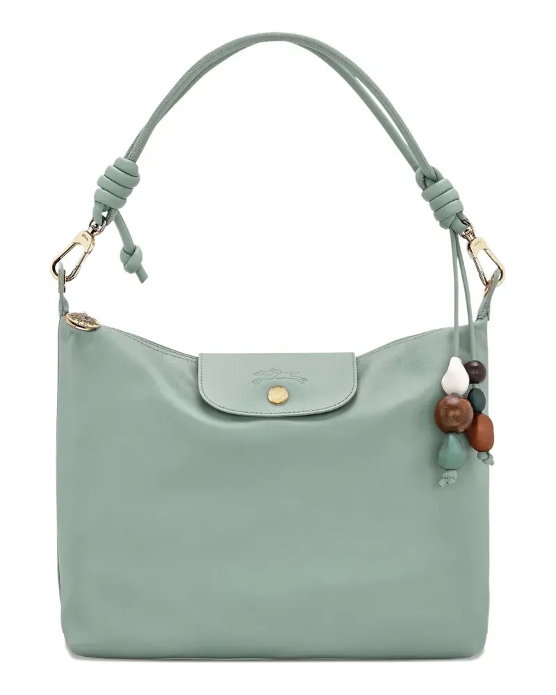 Longchamp Le Pilage Schultertasche mit Perlenanhänger - Grün Grün