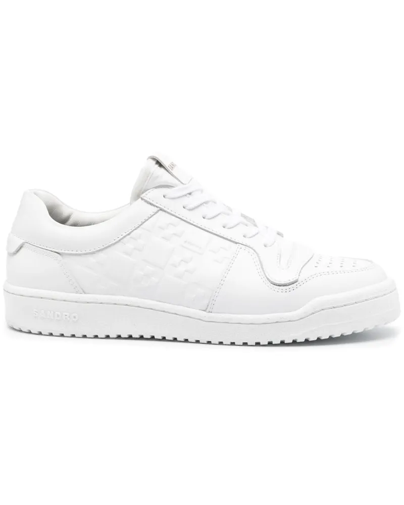 Sandro Sneakers mit Kreuz-Prägung - Weiß Weiß