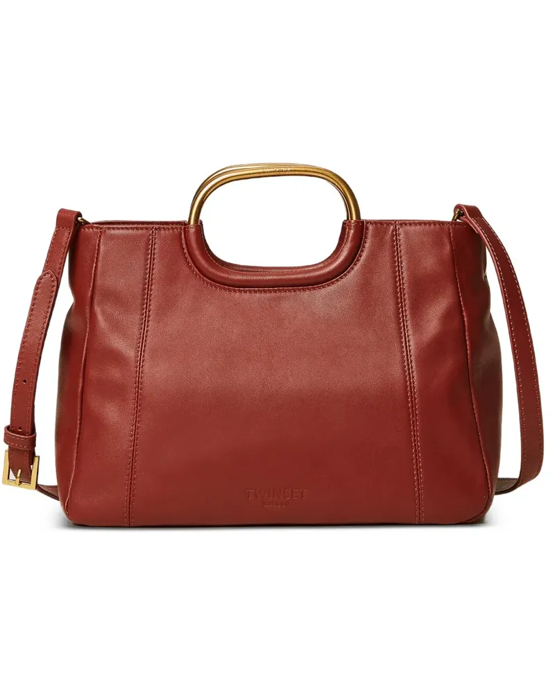 Twin-Set Shopper mit Logo-Prägung - Rot Rot