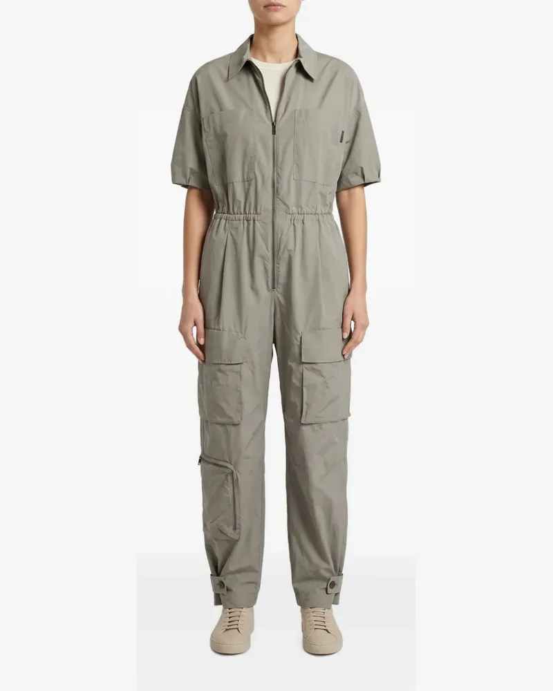 Brunello Cucinelli zip-up cargo jumpsuit - Grün Grün