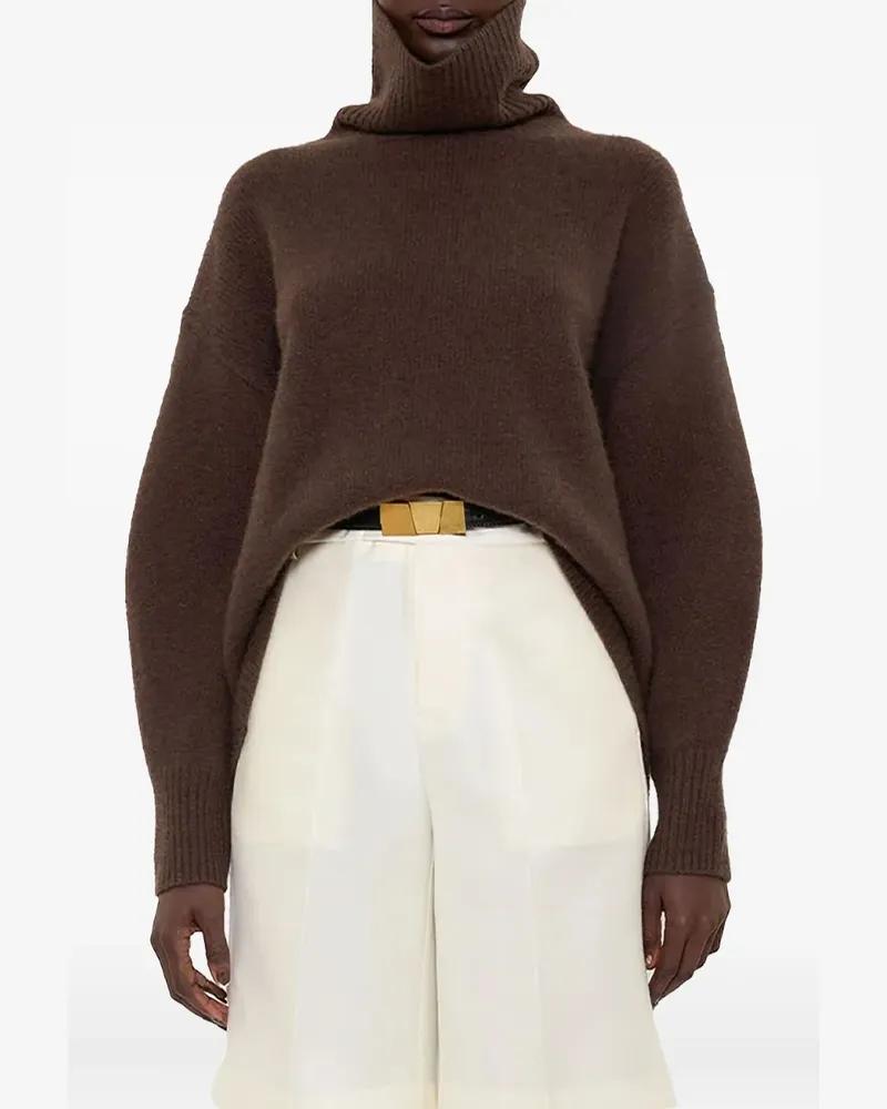 arch4 Rollkragenpullover mit Ballonärmeln - Braun Braun