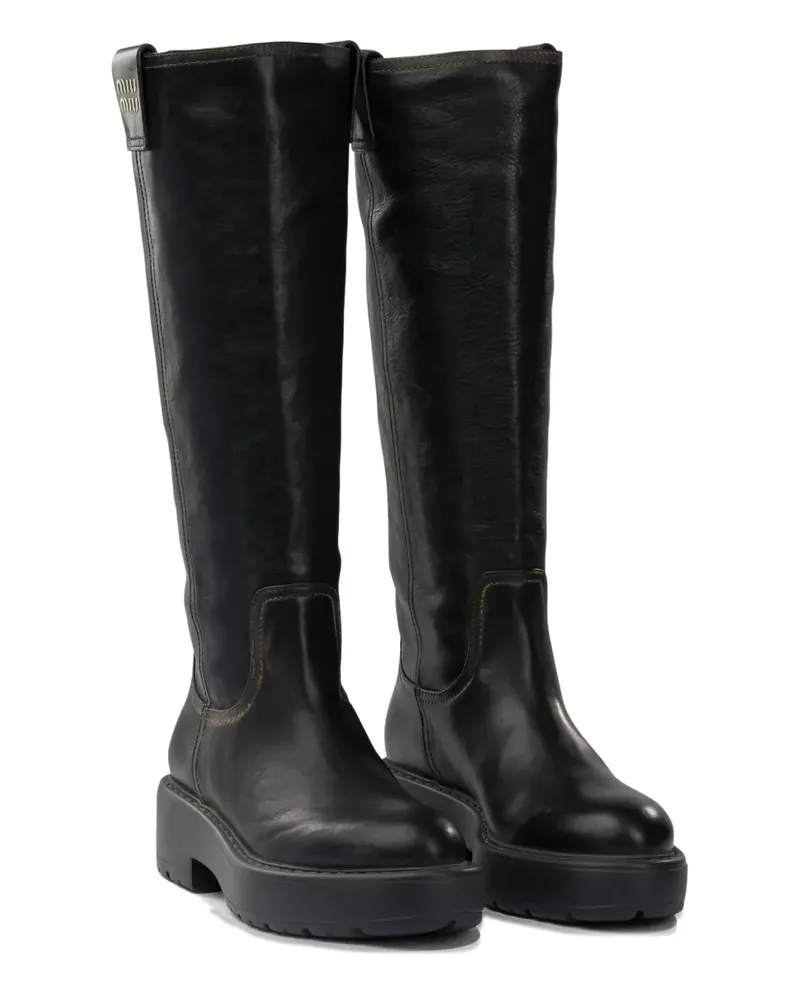 Miu Miu Klassische Stiefel 35mm - Schwarz Schwarz