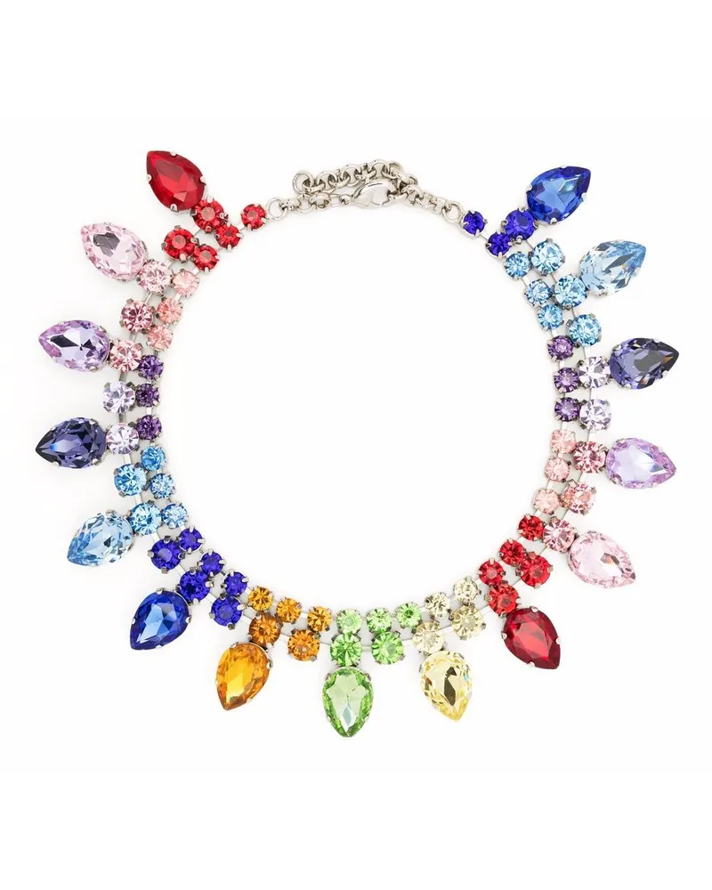 Philipp Plein Halskette mit Kristallen - Blau Blau