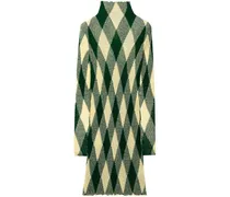 Kleid aus Argyle-Rippstrick - Grün