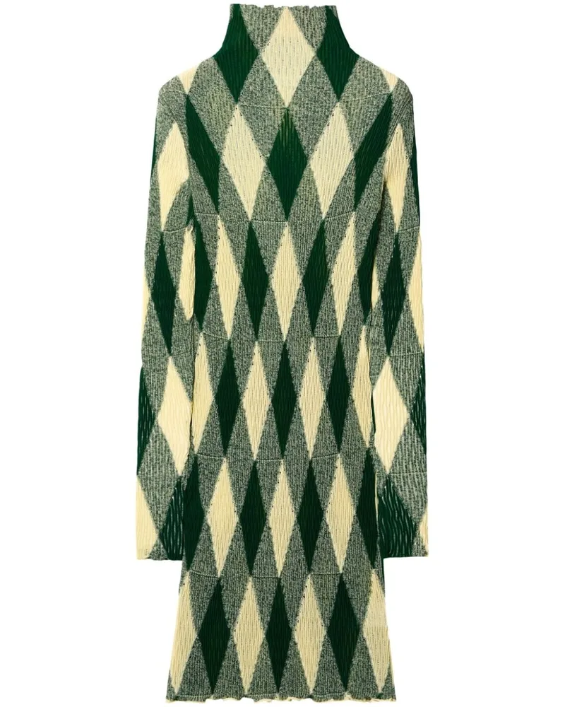 Burberry Kleid aus Argyle-Rippstrick Grün