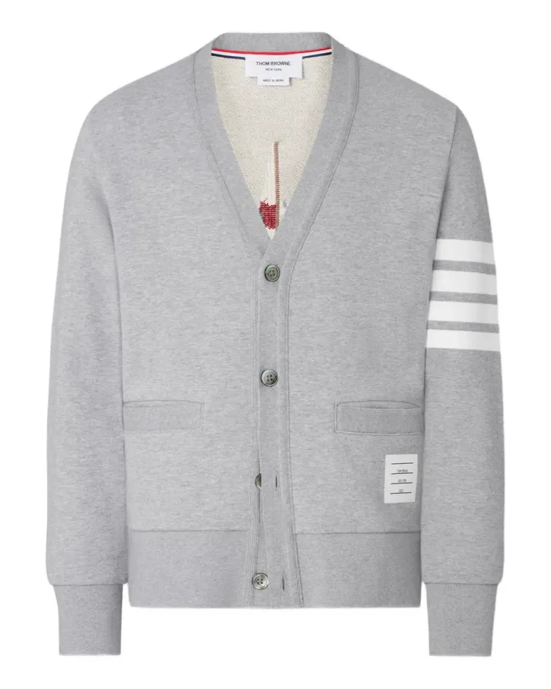 Thom Browne Bestickter Cardigan - Grau Grau
