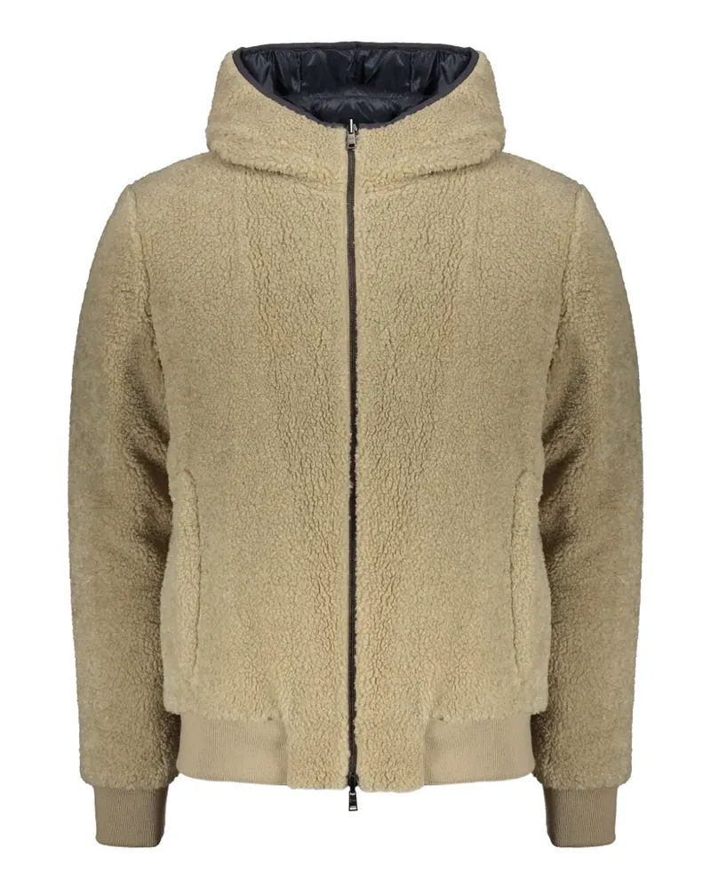 Herno reversible faux-shearling down jacket - Nude Nude