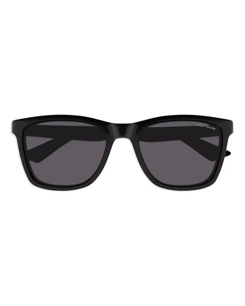 Montblanc Sonnenbrille mit eckigem Gestell - Schwarz Schwarz