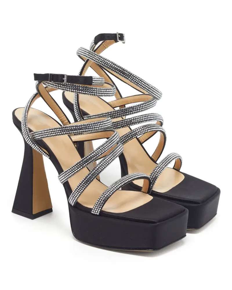 Mach & Mach Sydney Sandalen mit Kristallen - Schwarz Schwarz