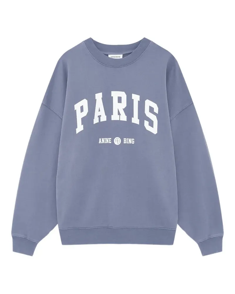 Anine Bing Miles Sweatshirt Paris University - blau gewaschen Blau