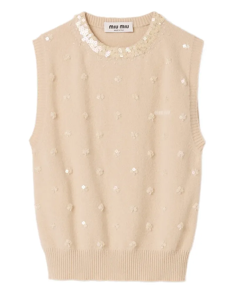 Miu Miu Pullunder aus Kaschmir - Nude Nude