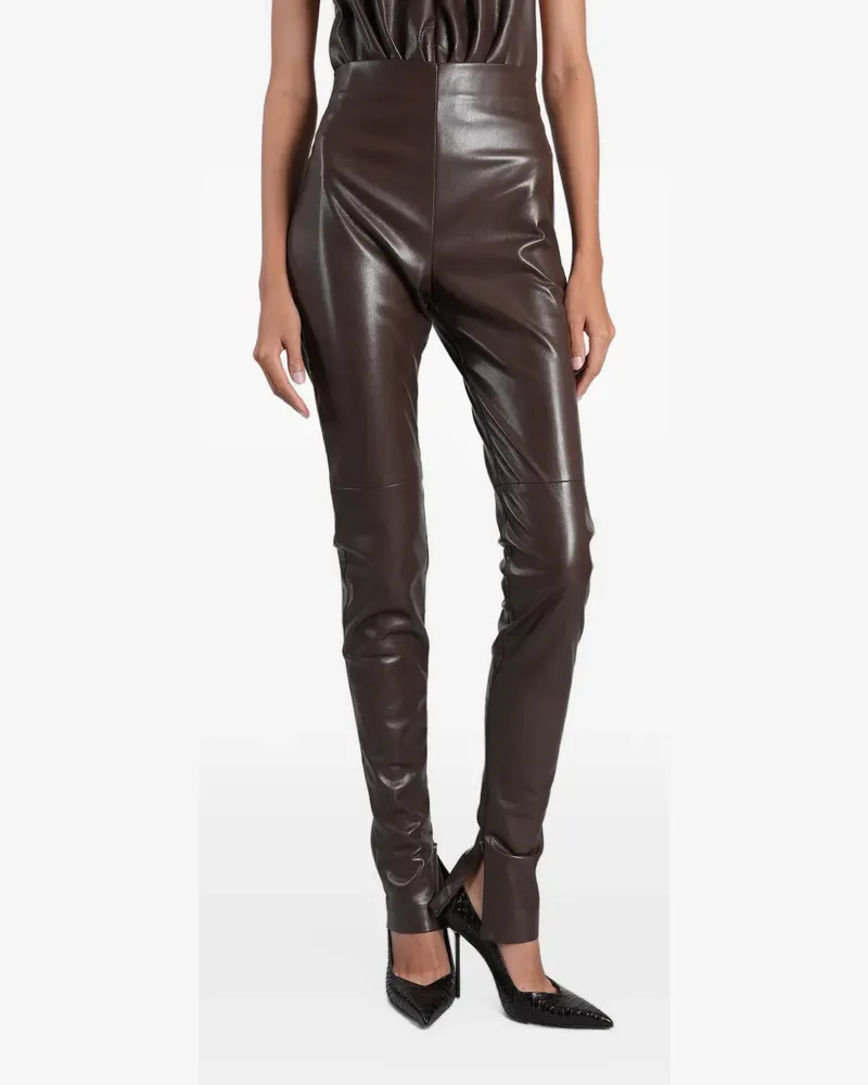 ANDAMANE Leggings mit Glanzoptik - Braun Braun