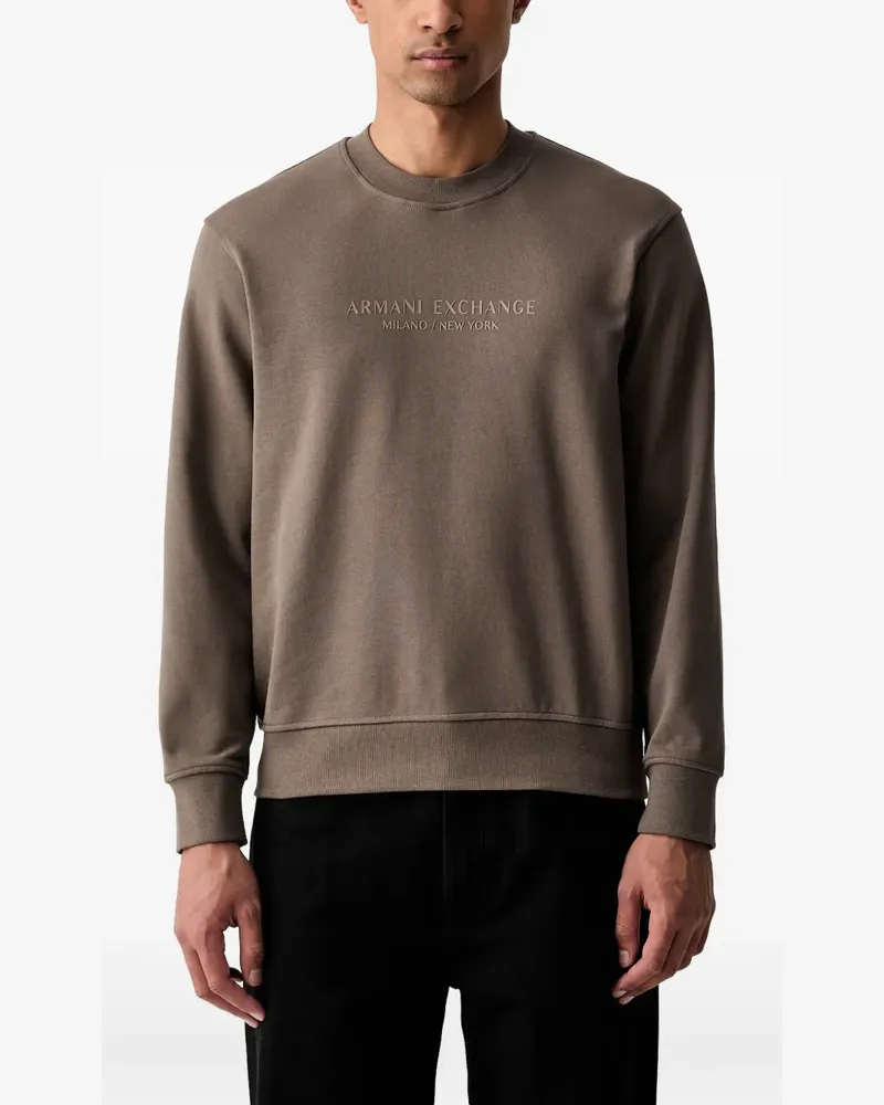 Armani Exchange Pullover mit Logo-Print - Braun Braun