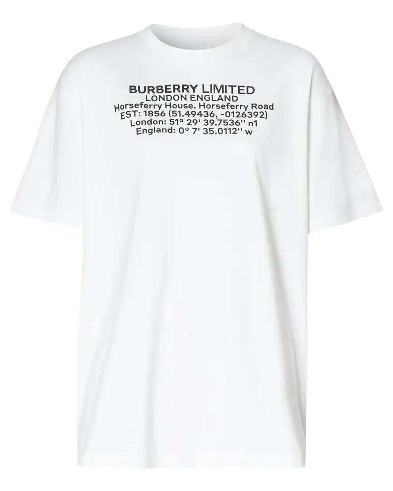 Burberry T-Shirt mit Text-Print - Weiß Weiß