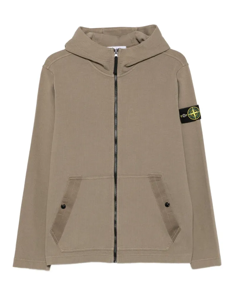 Stone Island Kapuzenjacke mit Logo-Patch - Grün Grün