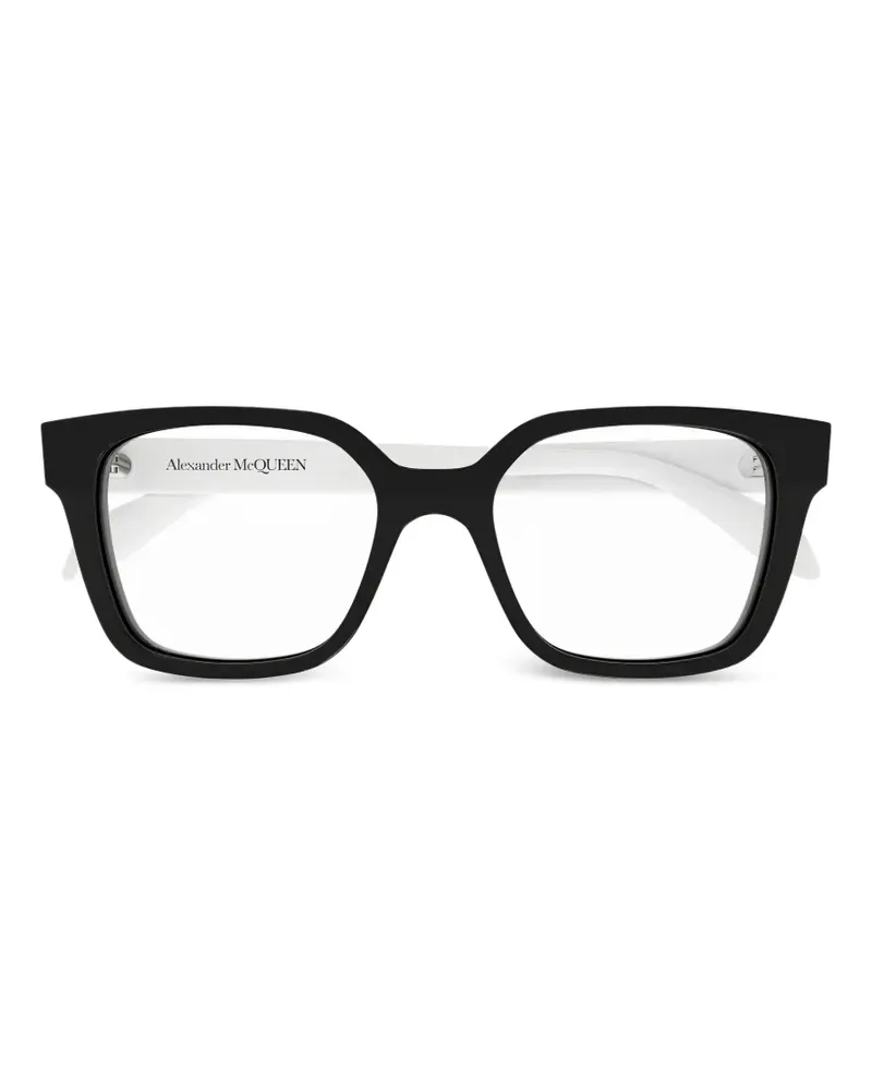 Alexander McQueen Brille mit eckigem Gestell - Schwarz Schwarz