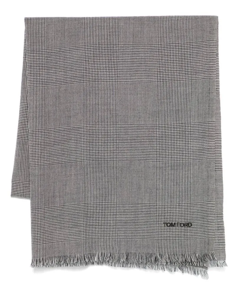 Tom Ford Prince of Wales Schal - Schwarz Schwarz