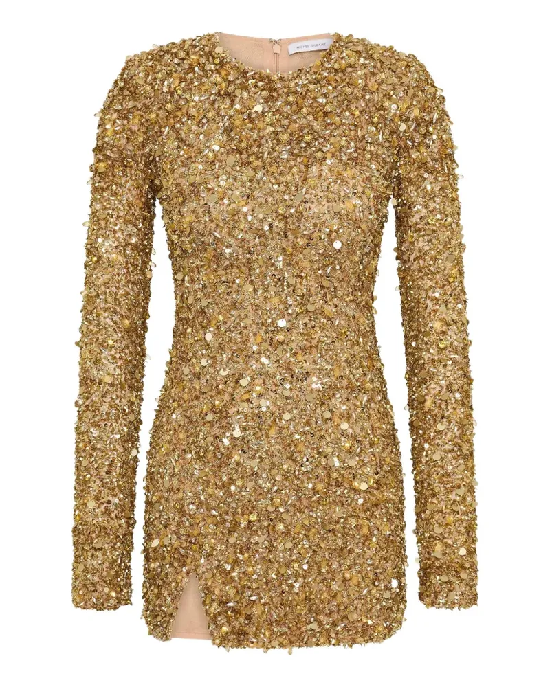 Rachel Gilbert Phillipe sequin-embellished mini dress - Gold Gold