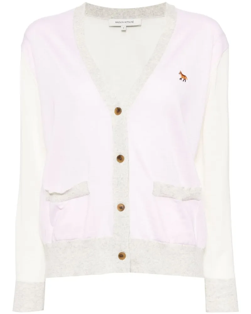 Kitsuné Cardigan mit Logo-Applikation - Rosa Rosa