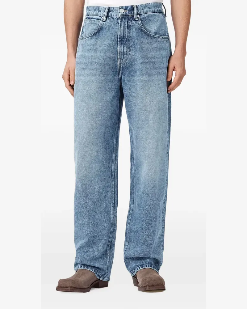 AllSaints Ausgeblichene Straight-Leg-Jeans - Blau Blau