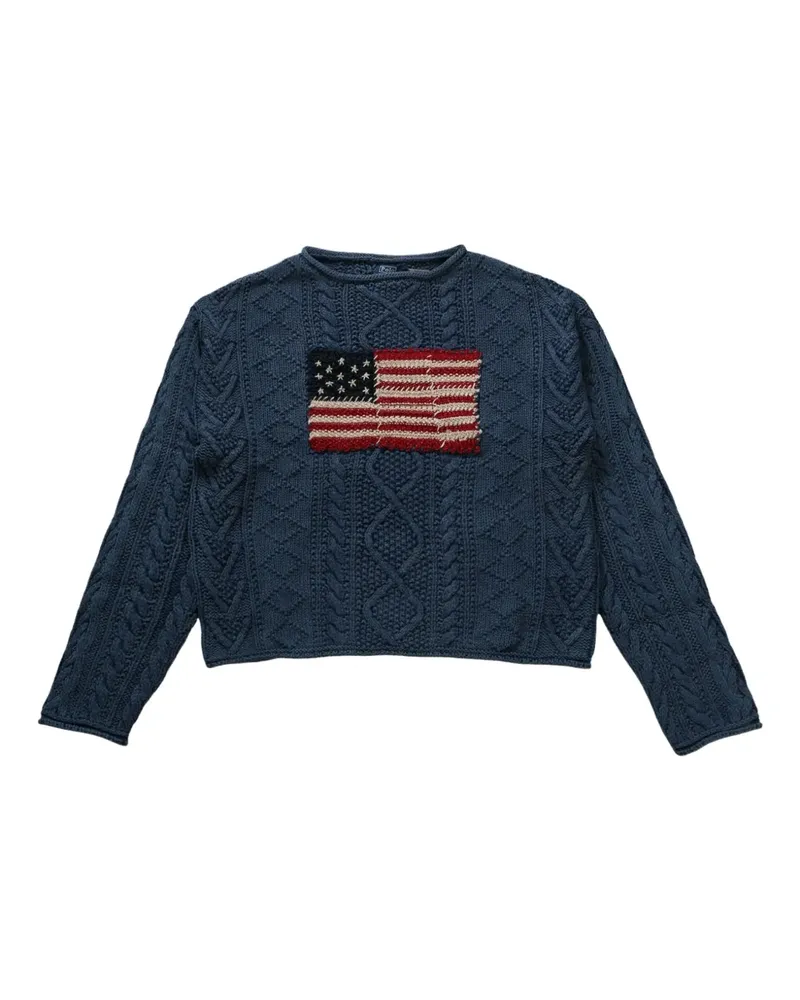 Ralph Lauren flag-detail knitted sweater - Blau Blau
