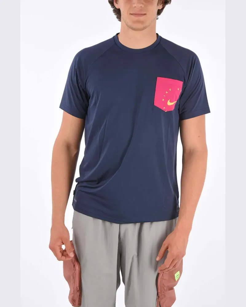 Nike T-Shirt mit Brusttasche - Blau Blau