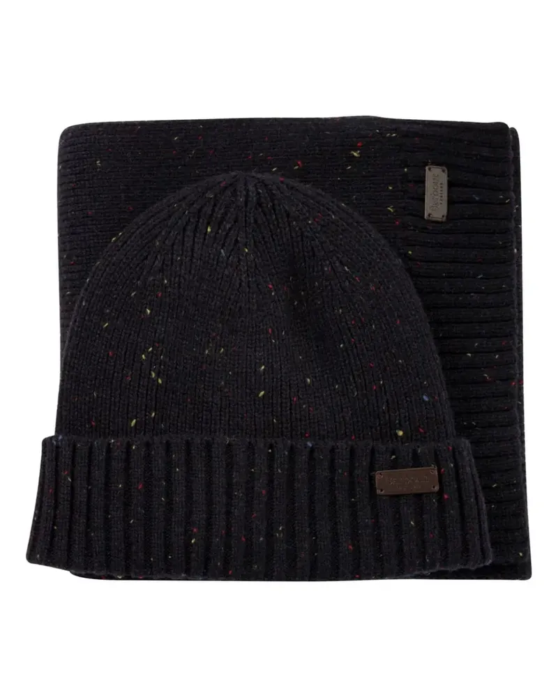 Barbour Set aus Carlton Fleck Beanie und Schal - Blau Blau