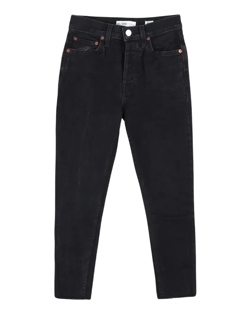 RE/DONE raw-hem slim-fit jeans - Schwarz Schwarz