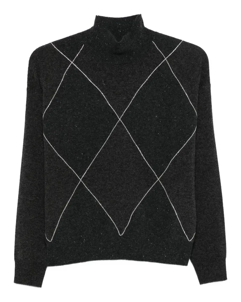 Peserico Pullover mit Rautenmuster - Grau Grau