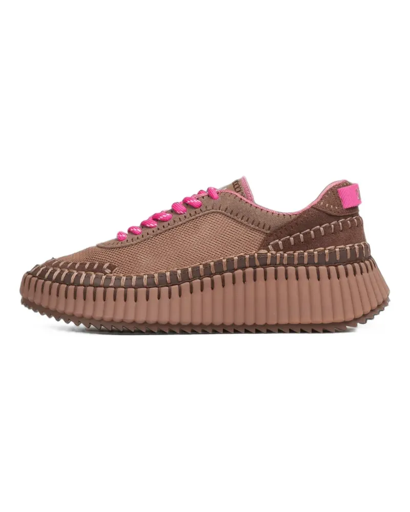 Chloé Nama Sneakers mit Ziernaht - Braun Braun