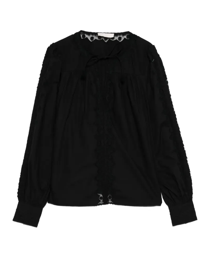 Ulla Johnson Kady Bluse mit Spitzenstickerei - Schwarz Schwarz