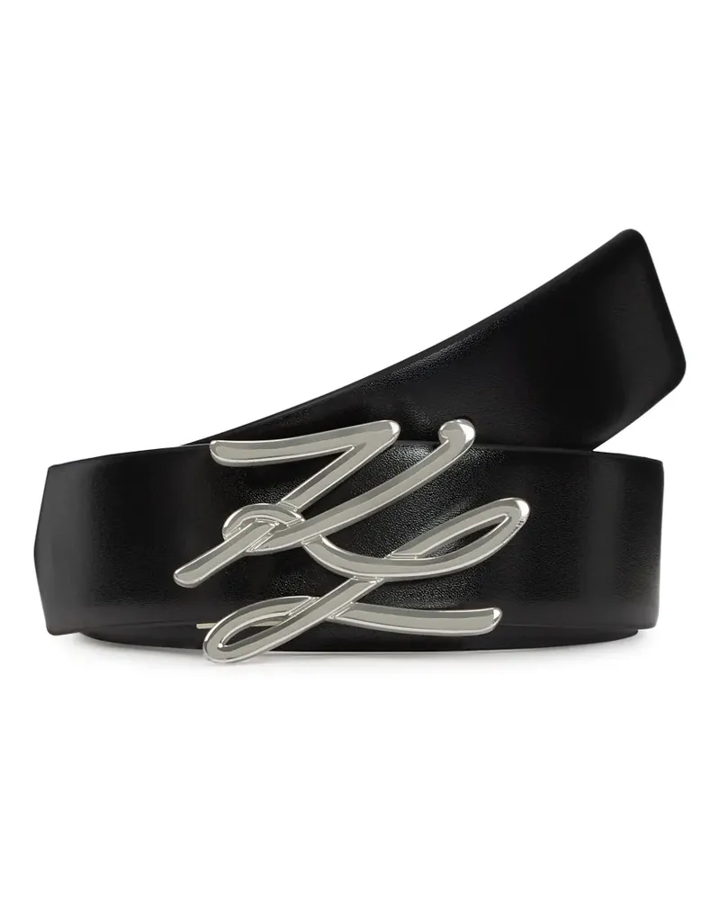 Karl Lagerfeld Wendbarer K Autograph Gürtel - Schwarz Schwarz