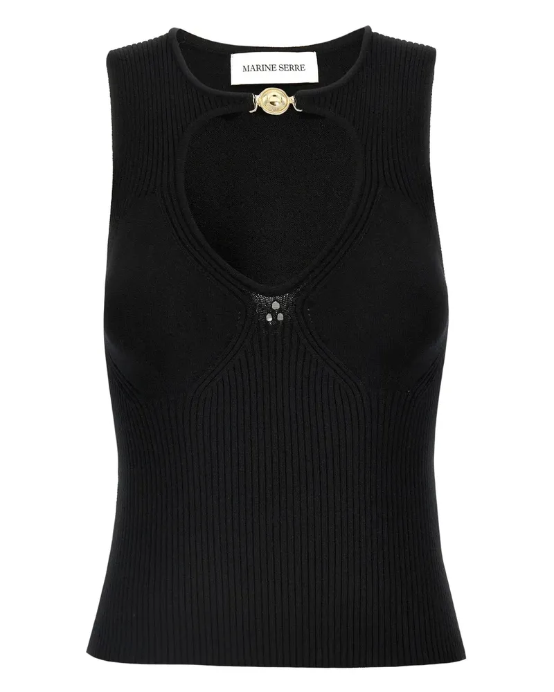 Marine Serre Locker gestricktes Tanktop - Schwarz Schwarz