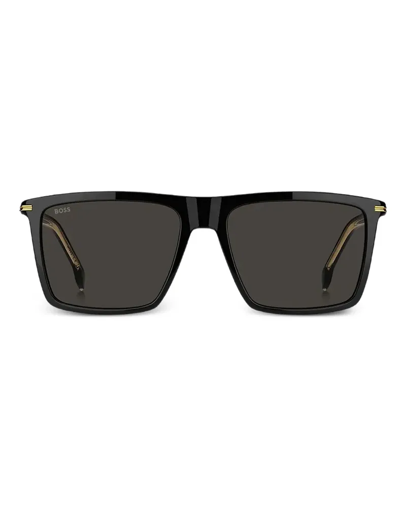 HUGO BOSS Sonnenbrille mit eckigem Gestell - Schwarz Schwarz