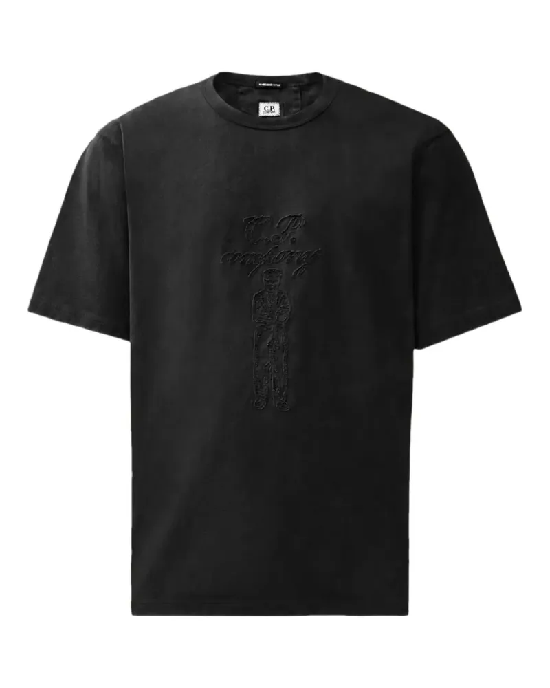 C.P. Company Kurzärmeliges 30/2 Mercerized Jersey Twisted British Sailor T-Shirt - Schwarz Schwarz