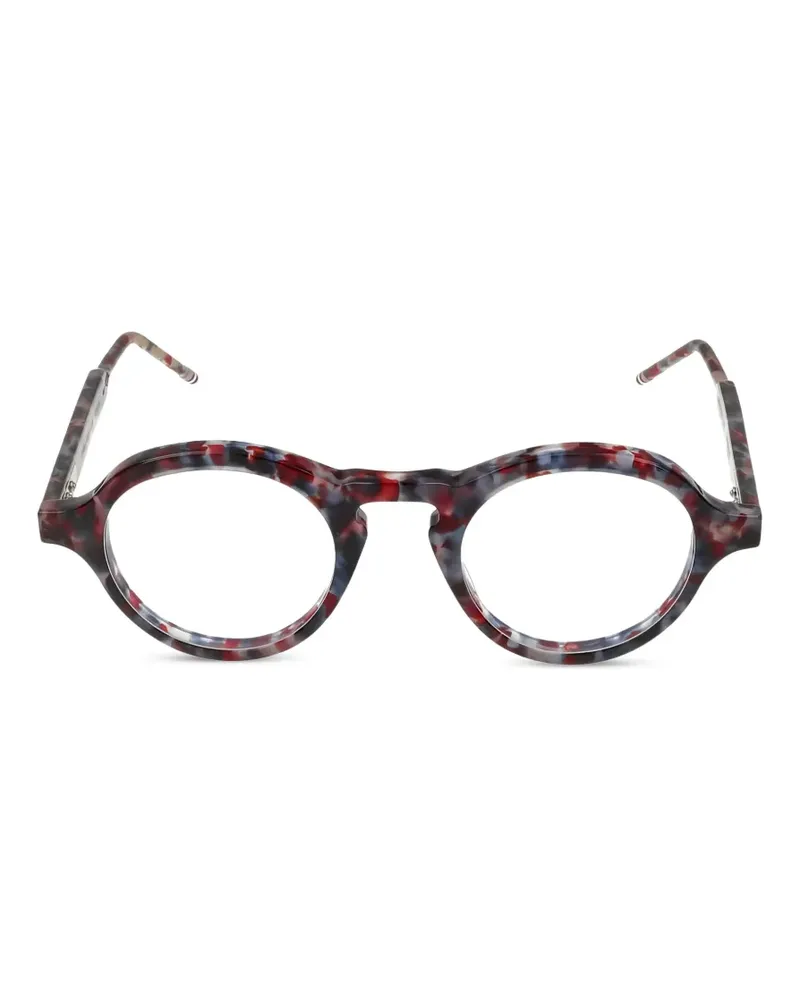 Thom Browne tortoiseshell-effect round-frame glasses - Rot Rot