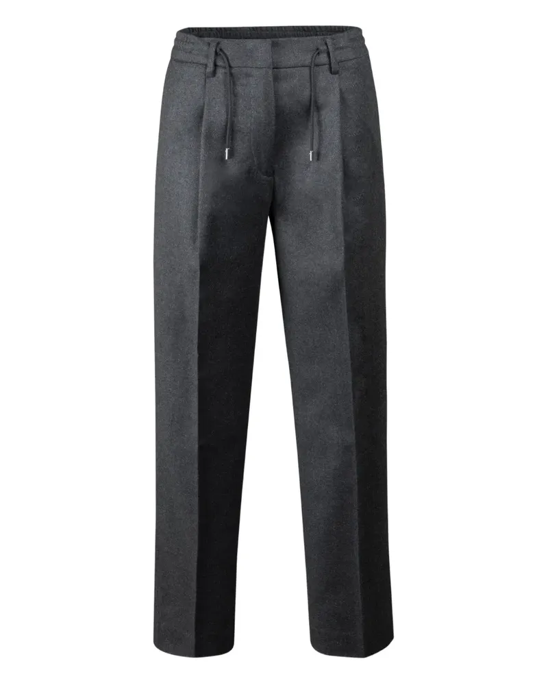 MOORER Antonia-Lxw Bundfaltenhose mit Kordelzug - Grau Grau