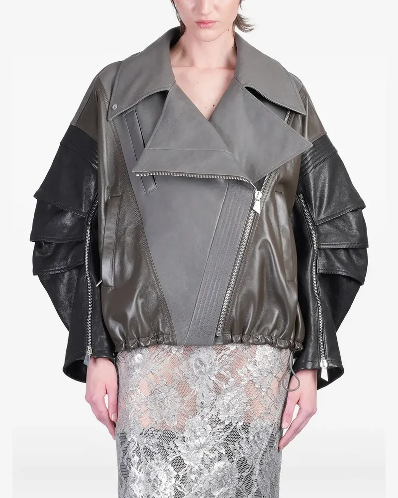 ATTICO Bikerjacke aus Leder - Schwarz Schwarz