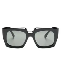 RETROSUPERFUTURE Eckige Sonnenbrille mit Logo-Print Schwarz