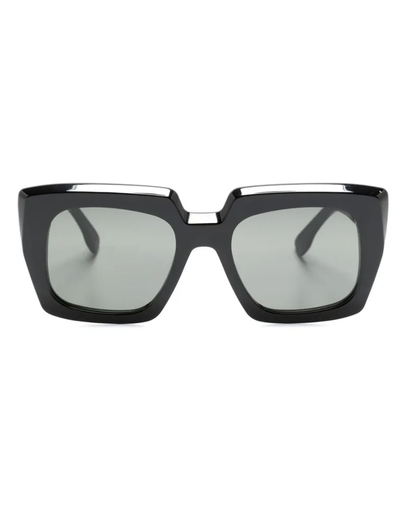 RETROSUPERFUTURE Eckige Sonnenbrille mit Logo-Print Schwarz