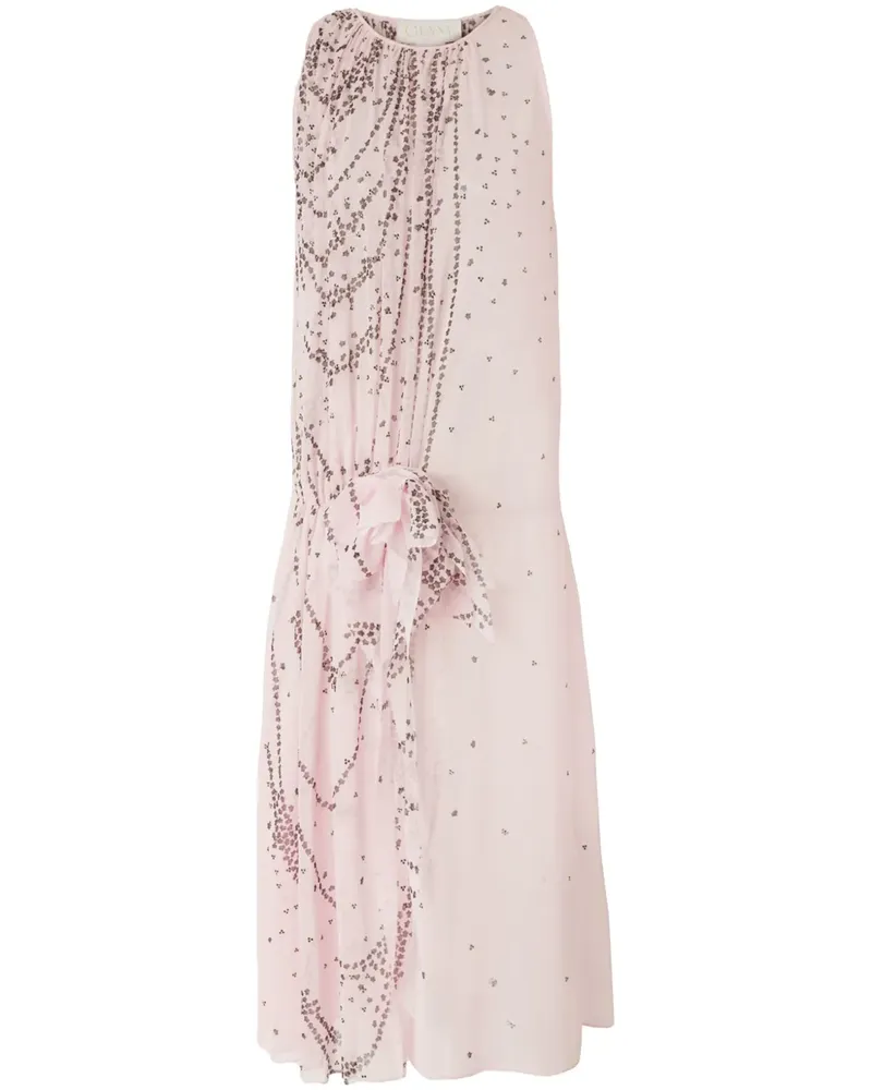 Genny Midikleid mit Knotendetail - Rosa Rosa