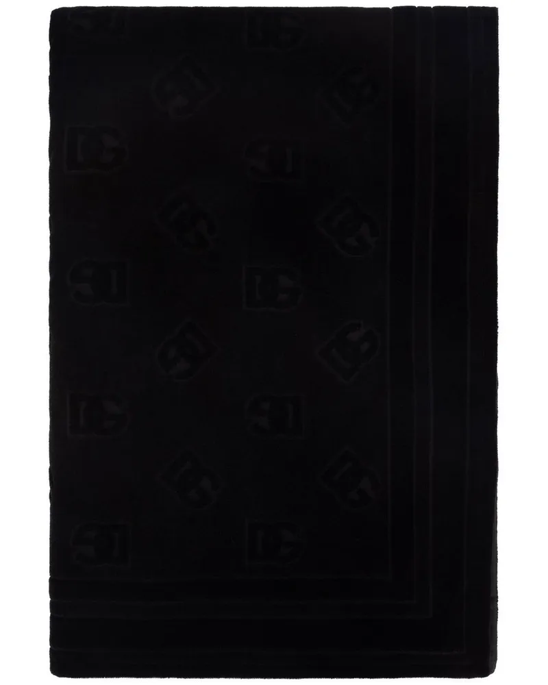 Dolce & Gabbana DG Monogram Strandtuch mit Jacquardmuster - Schwarz Schwarz