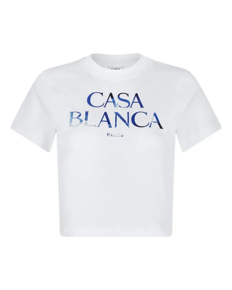 Casablanca Paris Meduse Stacked T-Shirt mit Logo-Print - Weiß Weiß