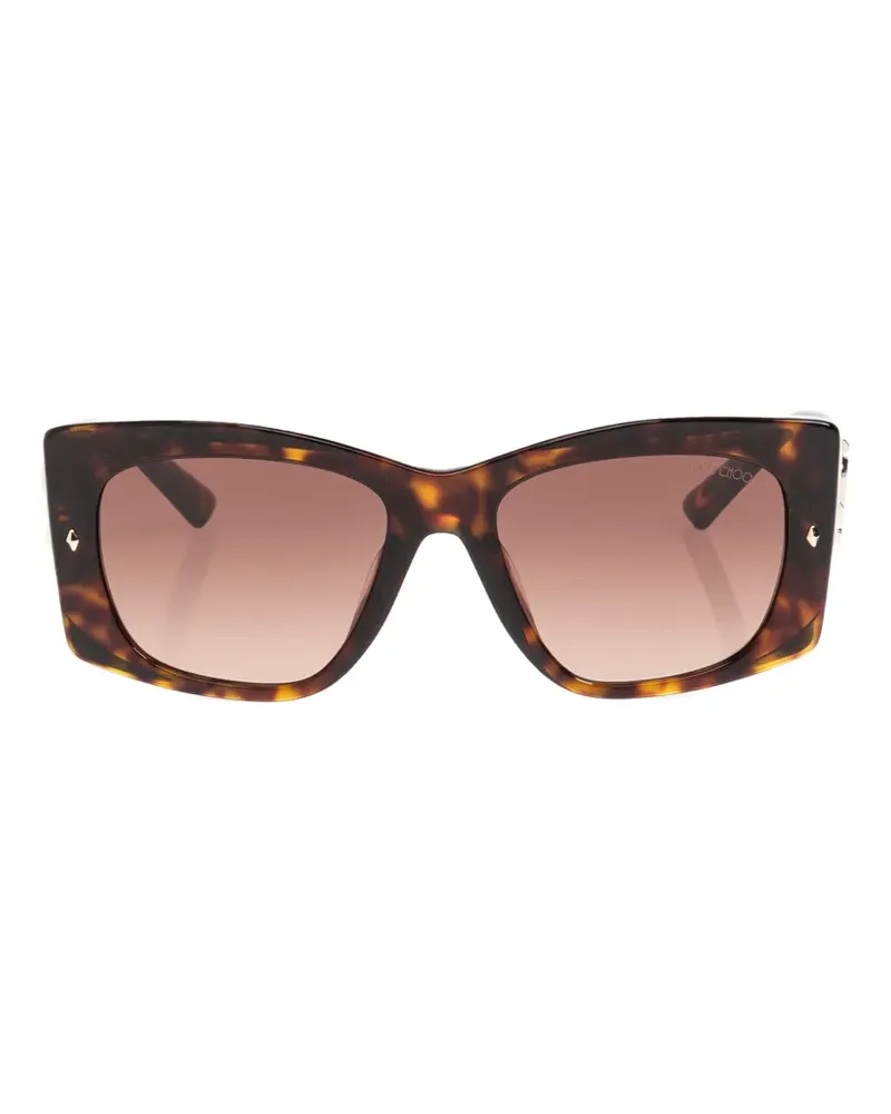 Jimmy Choo JC monogram tortoiseshell-effect sunglasses - Braun Braun