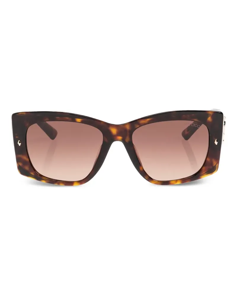 Jimmy Choo JC monogram tortoiseshell-effect sunglasses - Braun Braun