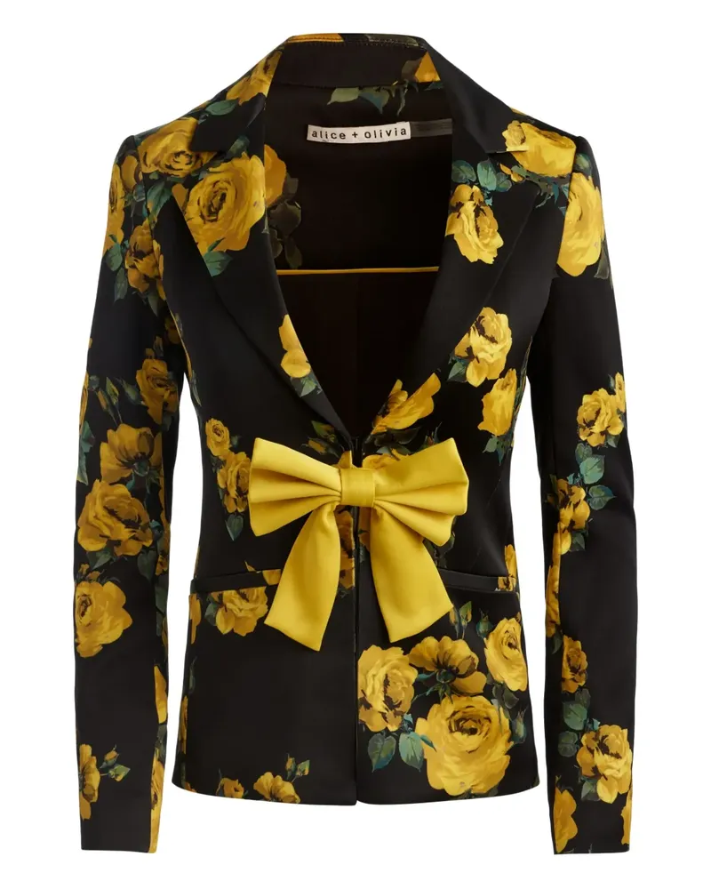 Alice + Olivia Mya Blazer mit Rosen-Print - Schwarz Schwarz